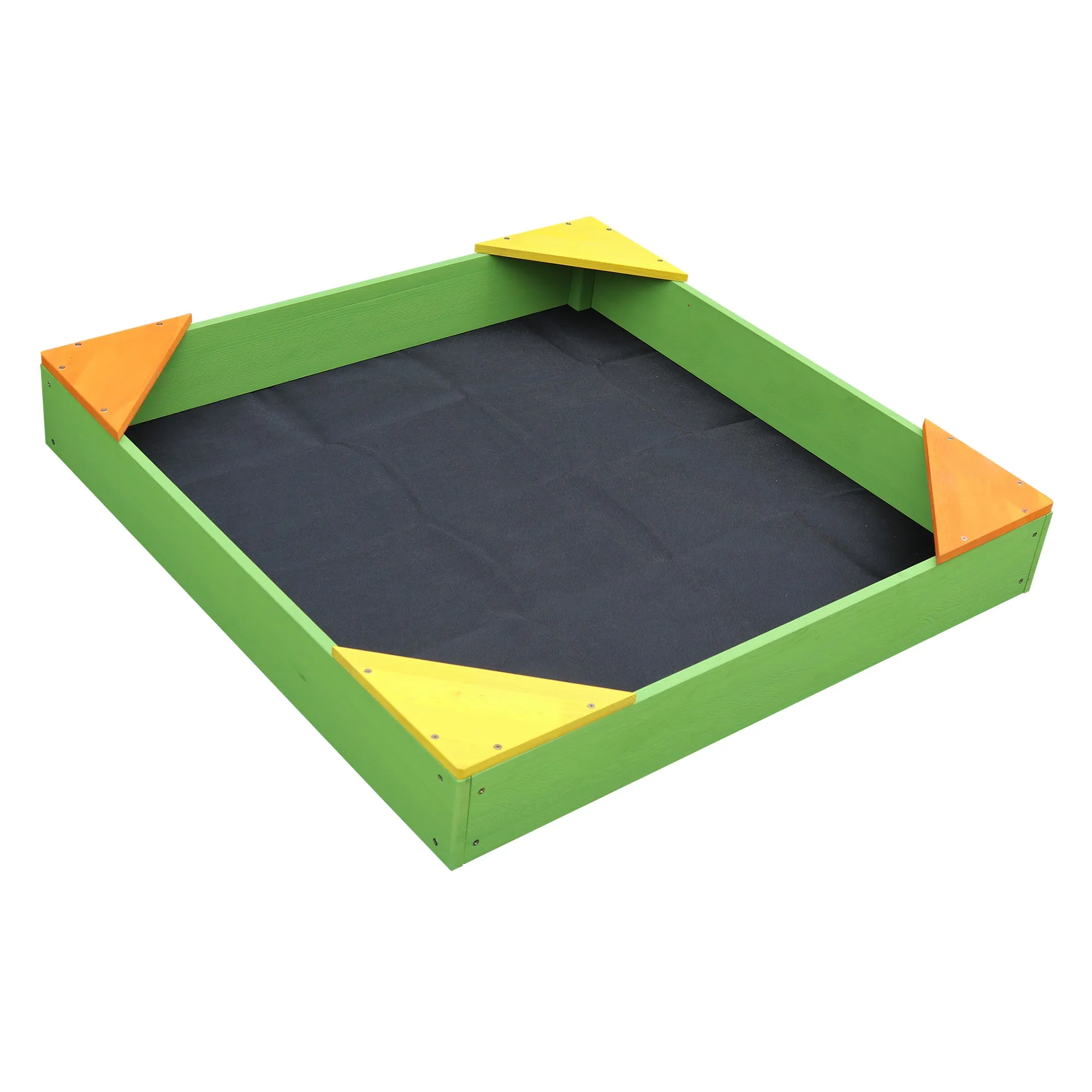 100% Eco Rot Resistant FSC Cypress Montessori Wooden Sandpit | Base Liner | Waterproof Cover | 90 x 90cm