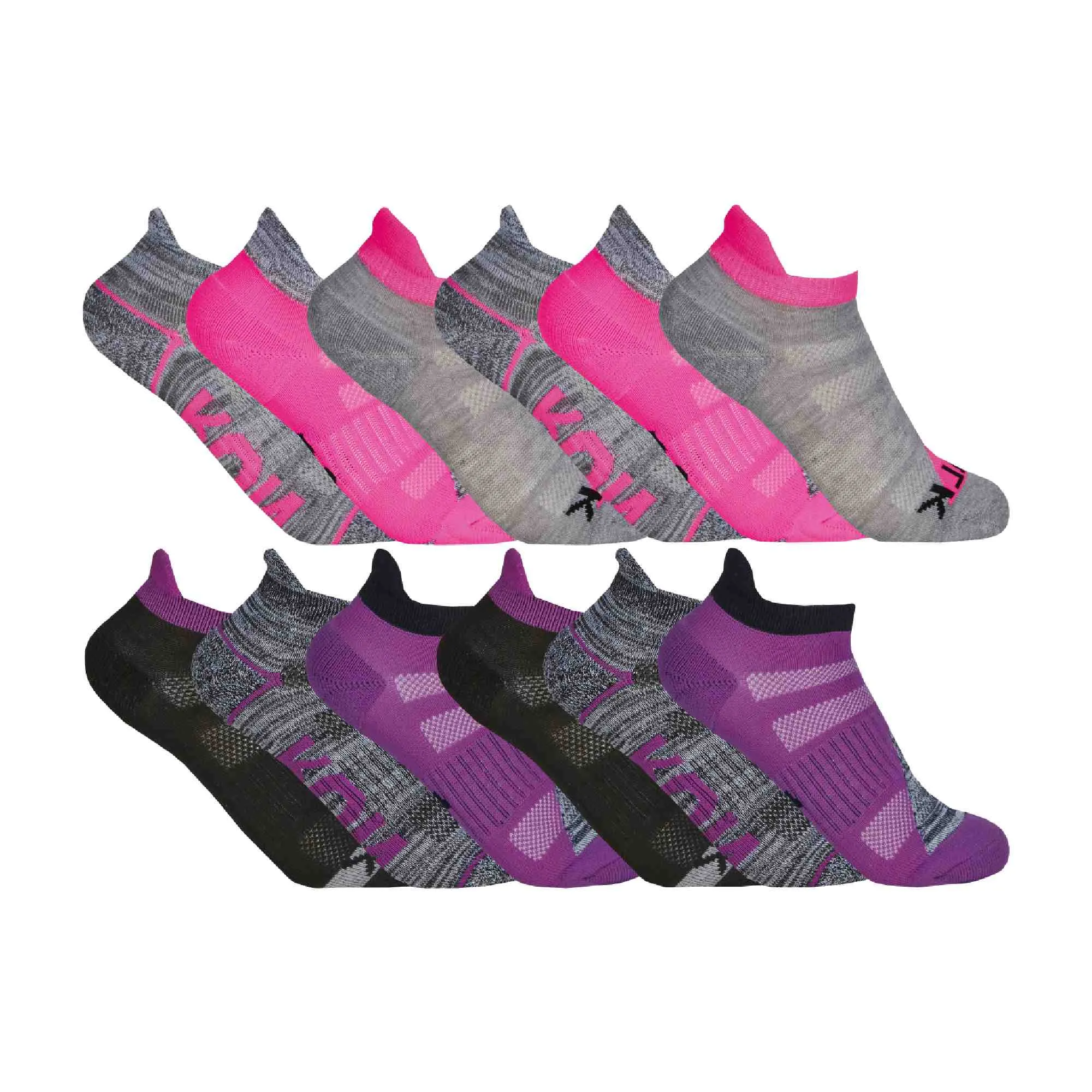 12 Pack Kids Space Dyed Breathable Trainer Liner Socks