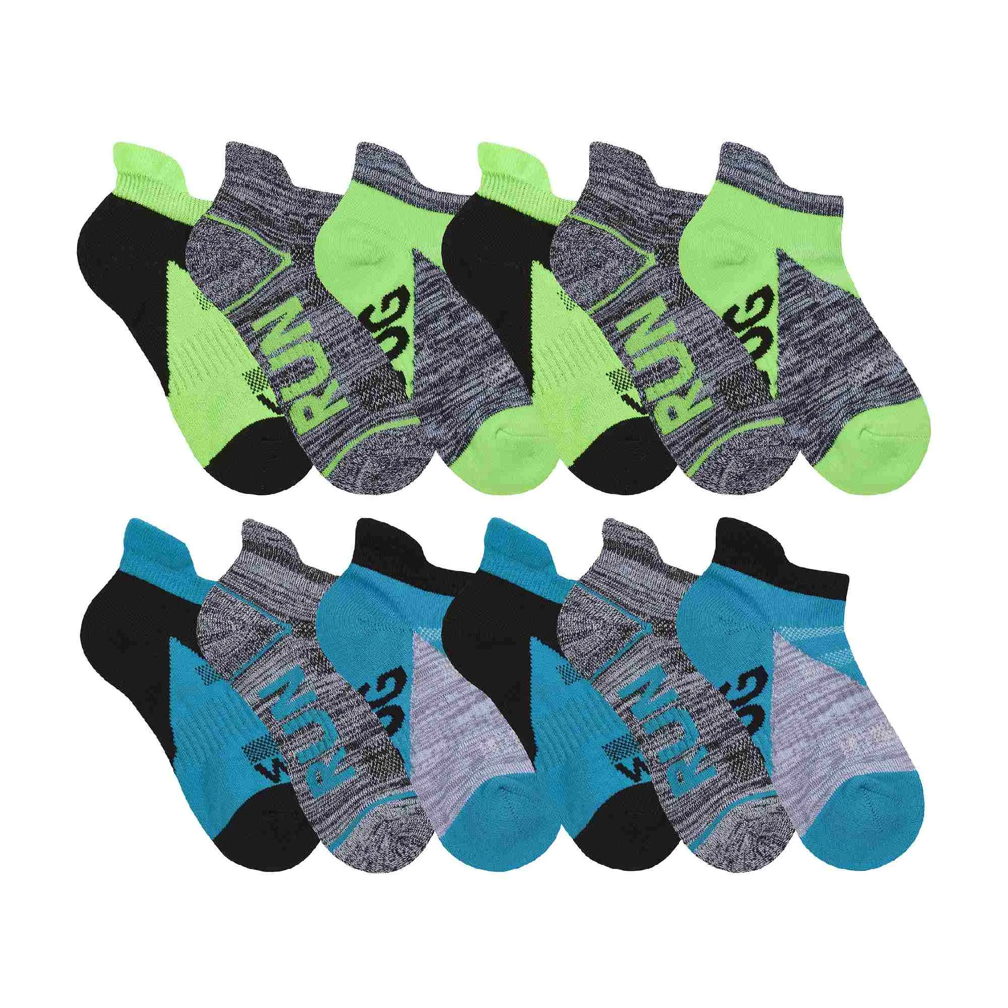 12 Pack Kids Space Dyed Breathable Trainer Liner Socks