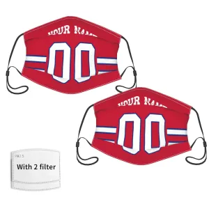 2-Pack Buffalo Bills Face Covering Football Team Decorative Adult Face Mask With Filters PM 2.5 Red