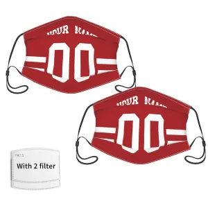 2-Pack San Francisco 49ers Face Covering Football Team Decorative Adult Face Mask With Filters PM 2.5 Red