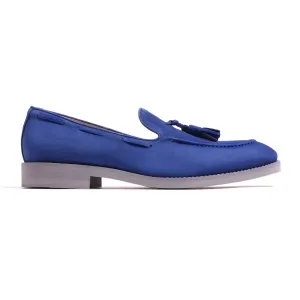 2017 Men's Suede Royal Blue & Grey Tassel Loafer