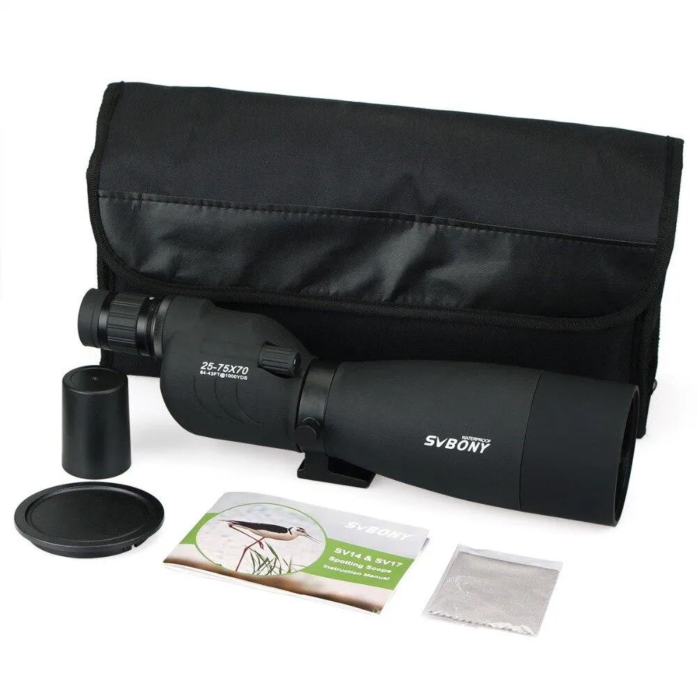 25-75x  70mm HD Spotting Scope (Black)