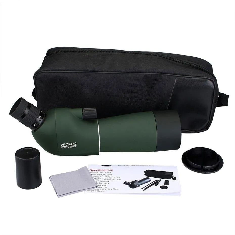 25-75X  70mm HD Spotting Scope