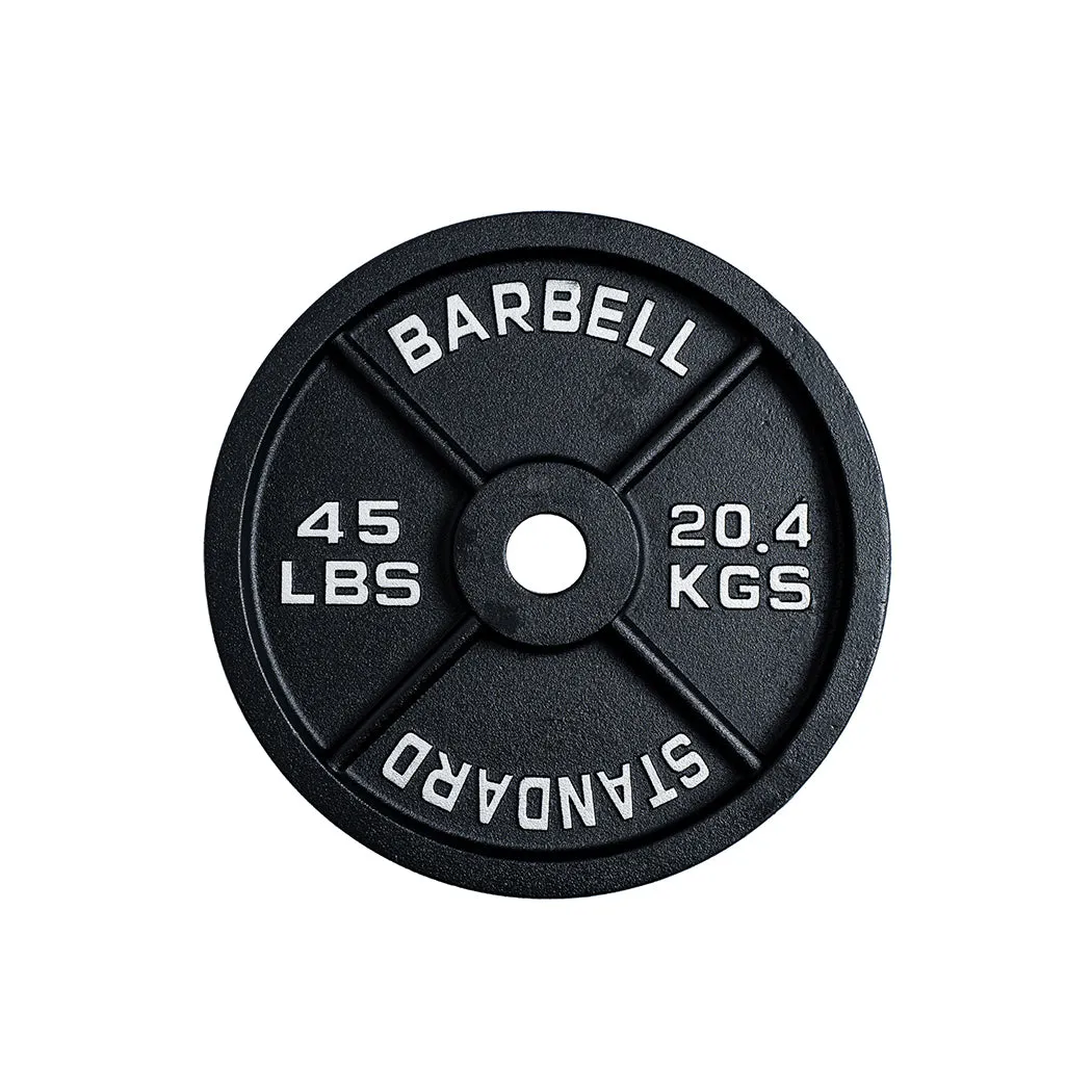 300 lb Cast Iron Olympic Plate   Bar Set