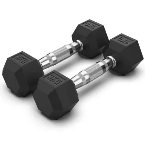 3KG Rubber Hex Dumbbell Pair