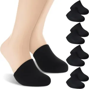 4 Pairs Neoprene Toe Covers Warmers Black Feet Warmers Thermal Toe Covers Wading Socks Camping Foot Warmers for Women Men Cycling Running Hiking Skiing Ice Baths Outdoor Winter Activities