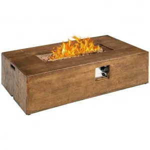 48 x 27 Inch Outdoor Gas Fire Pit Table 50 000 BTU with Lava Rocks and Cover - C