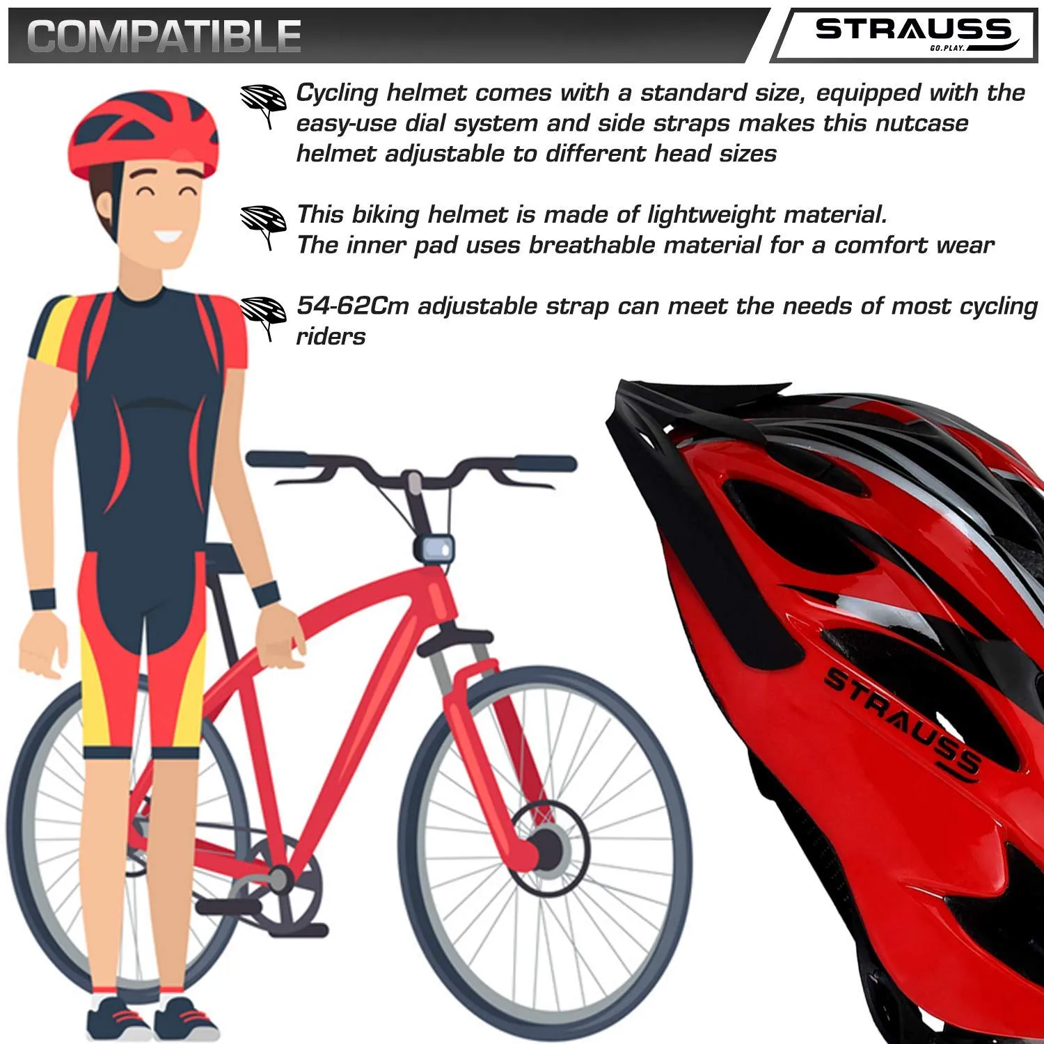 Adjustable Cycling Helmet |Lightweight Bicycle Helmet for Boy & Girl (Pack of 2)