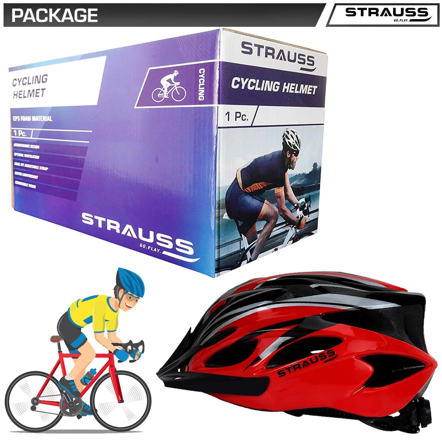 Adjustable Cycling Helmet |Lightweight Bicycle Helmet for Boy & Girl (Pack of 2)