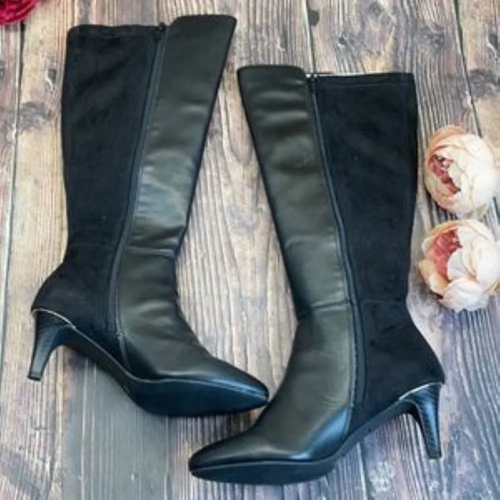Alfani Black Manmade Hakuup Wide Calf Boots 8M