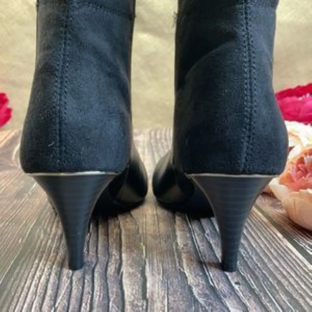 Alfani Black Manmade Hakuup Wide Calf Boots 8M