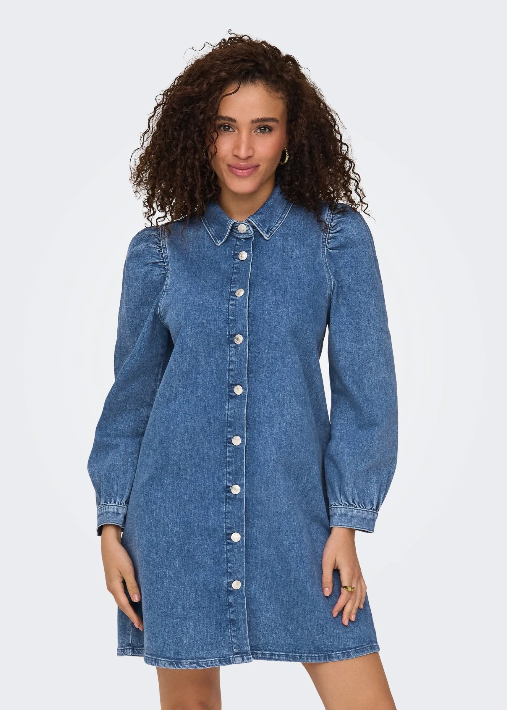 Alma Grey Denim Shirt Dress