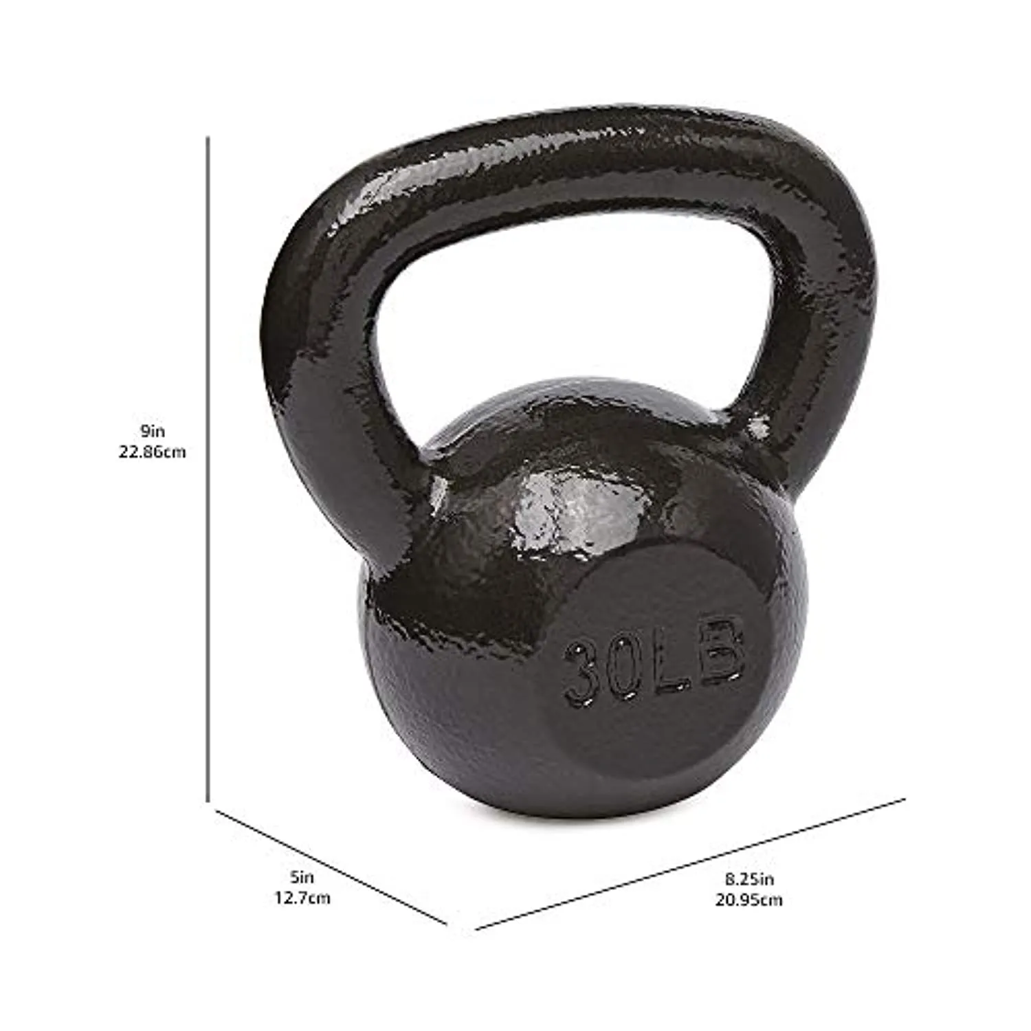 Amazon Basics Cast Iron Kettlebell - 30 Pounds, Black