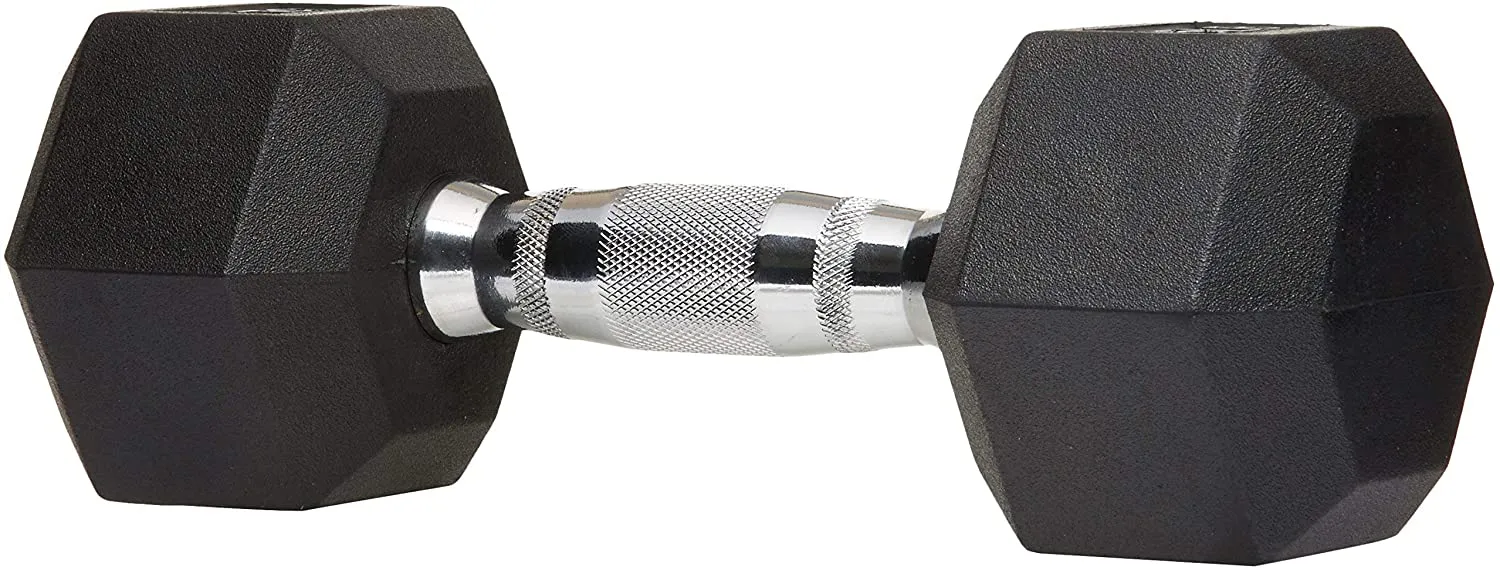 Amazon Basics Rubber Encased Hex Dumbbell Hand Weight
