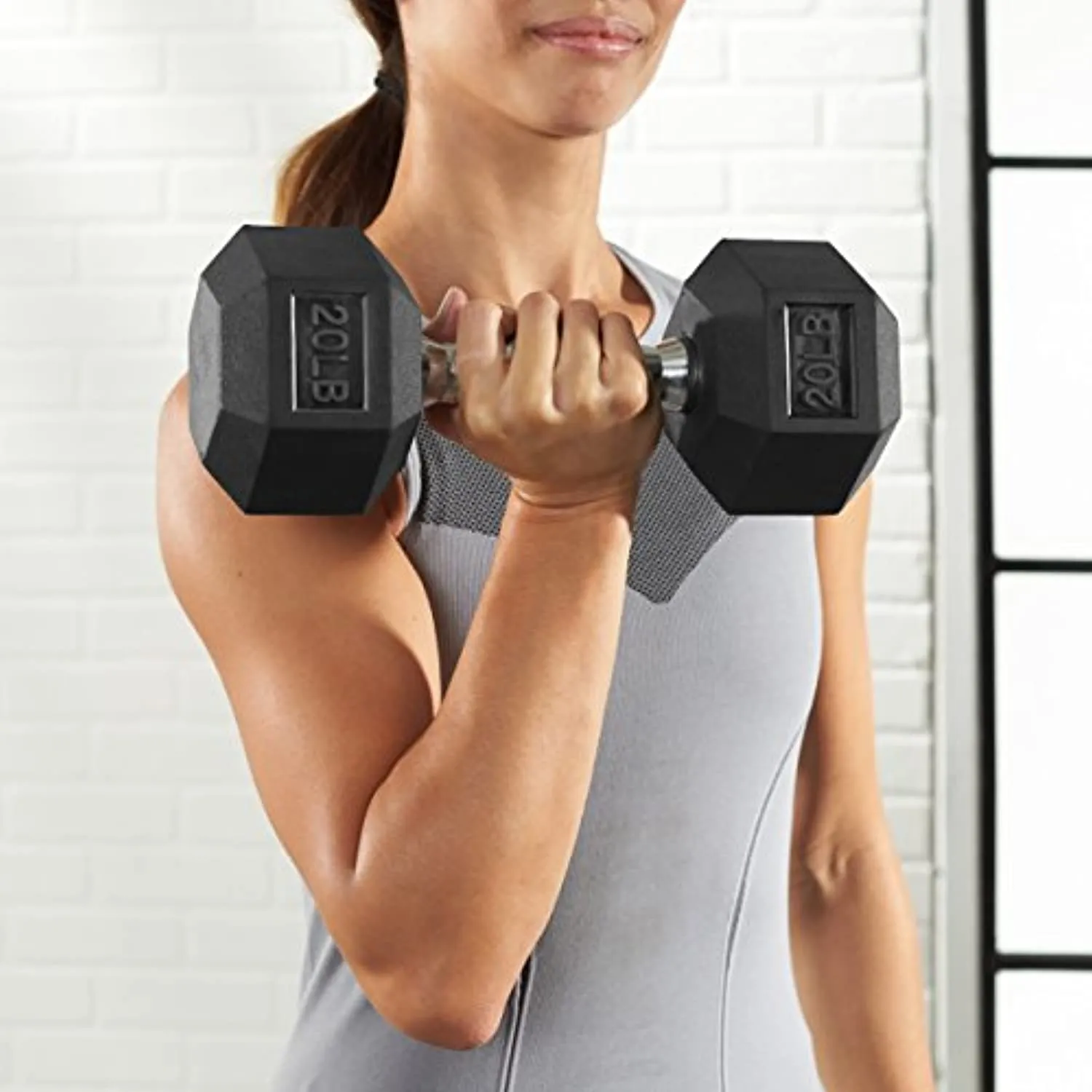 Amazon Basics Rubber Encased Hex Dumbbell Hand Weight