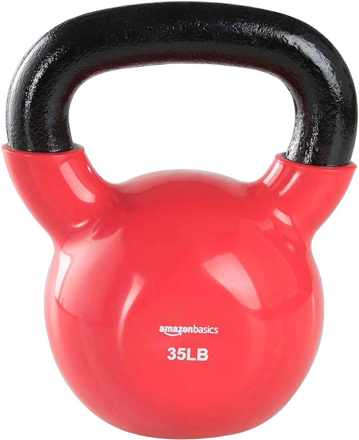 Amazon Basics Vinyl Coated Cast Iron Kettlebell Weight