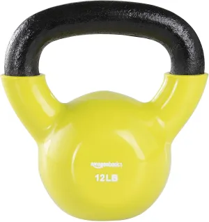 Amazon Basics Vinyl Coated Cast Iron Kettlebell Weight