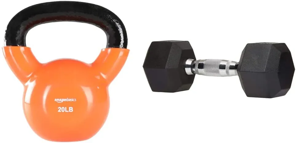 Amazon Basics Vinyl Coated Cast Iron Kettlebell Weight