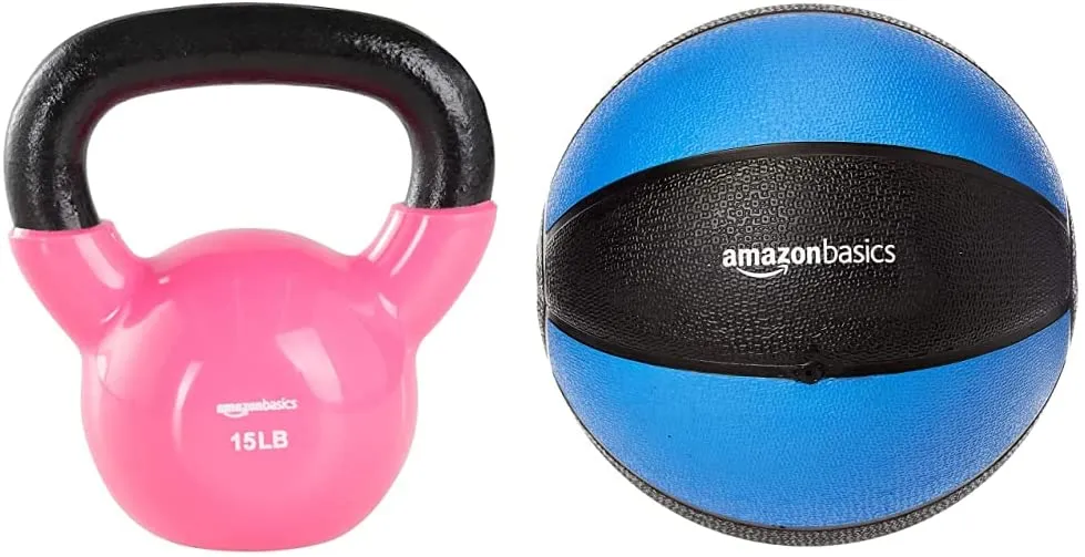 Amazon Basics Vinyl Coated Cast Iron Kettlebell Weight
