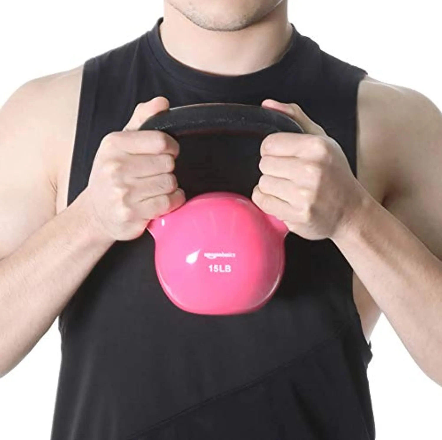 Amazon Basics Vinyl Coated Cast Iron Kettlebell Weight