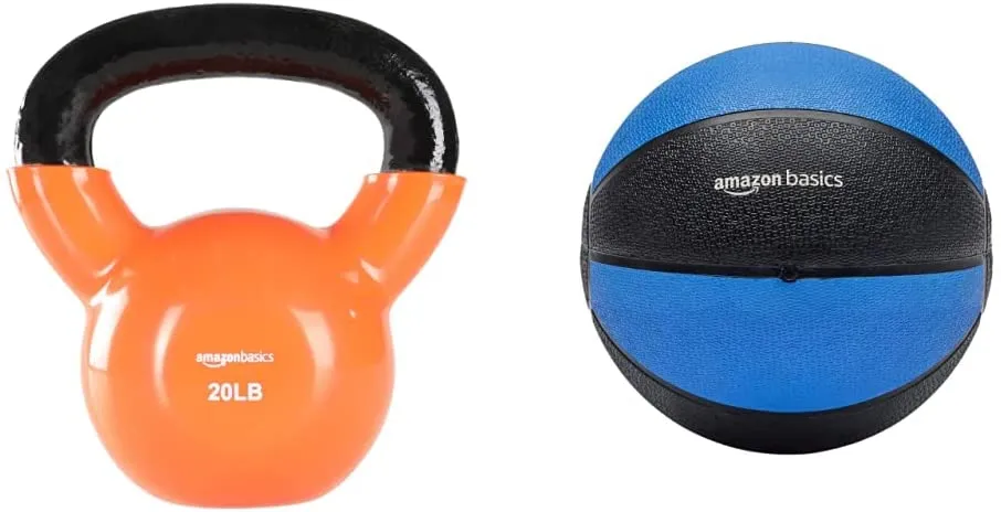 Amazon Basics Vinyl Coated Cast Iron Kettlebell Weight