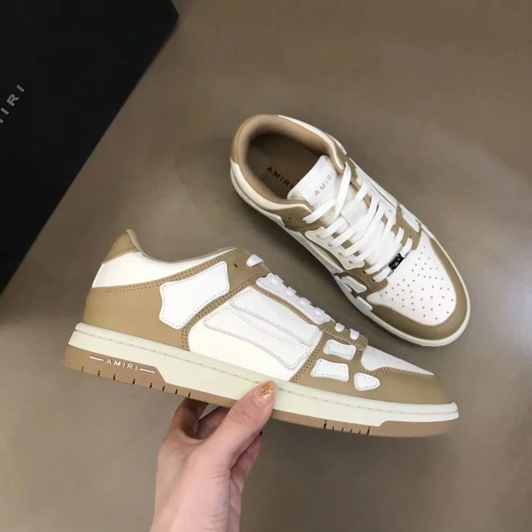 AMIRI || Bone Runner Skel Top Low 'White Brown'
