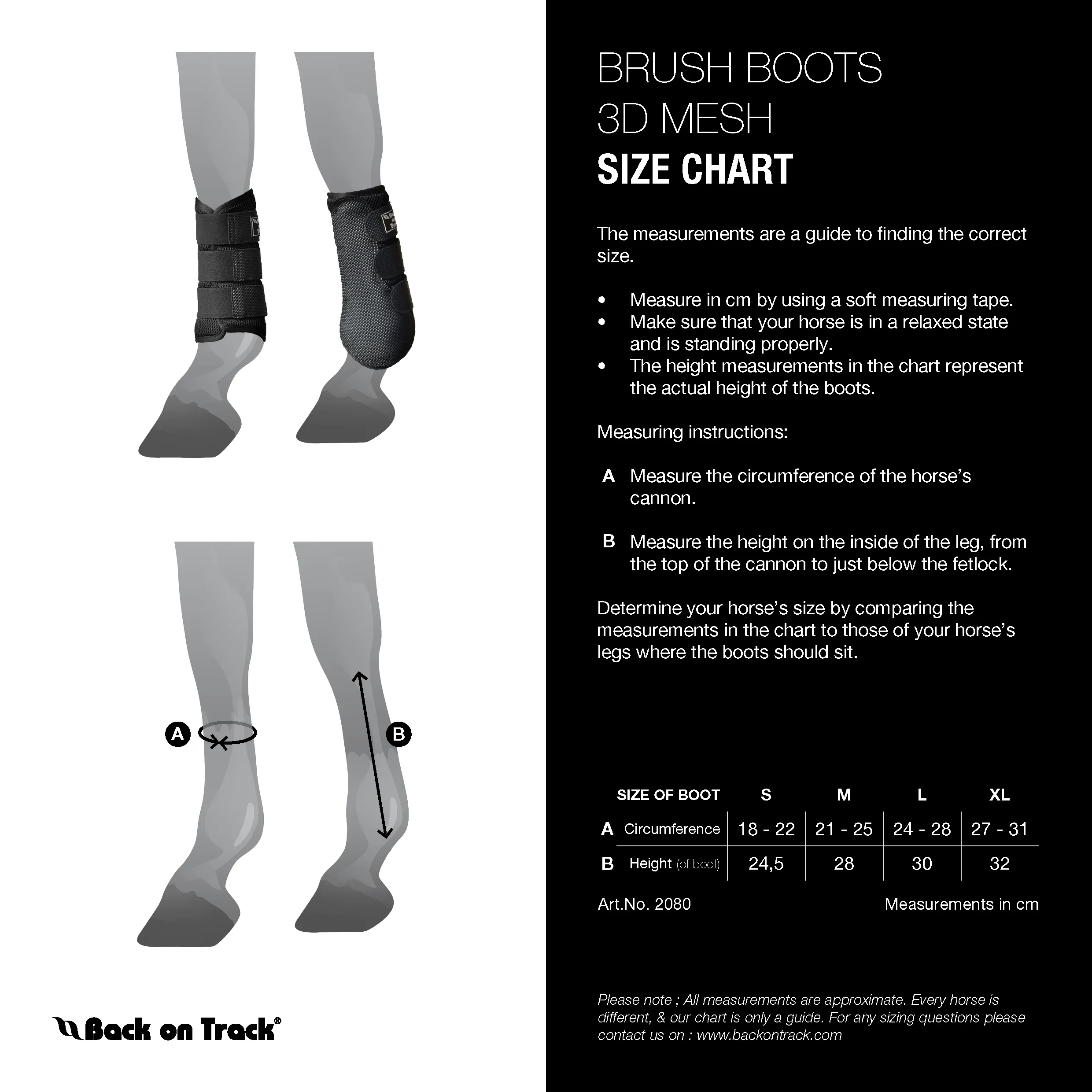 Back on Track 3D Mesh Splint Brush Boots w/ Faux Fur- Black