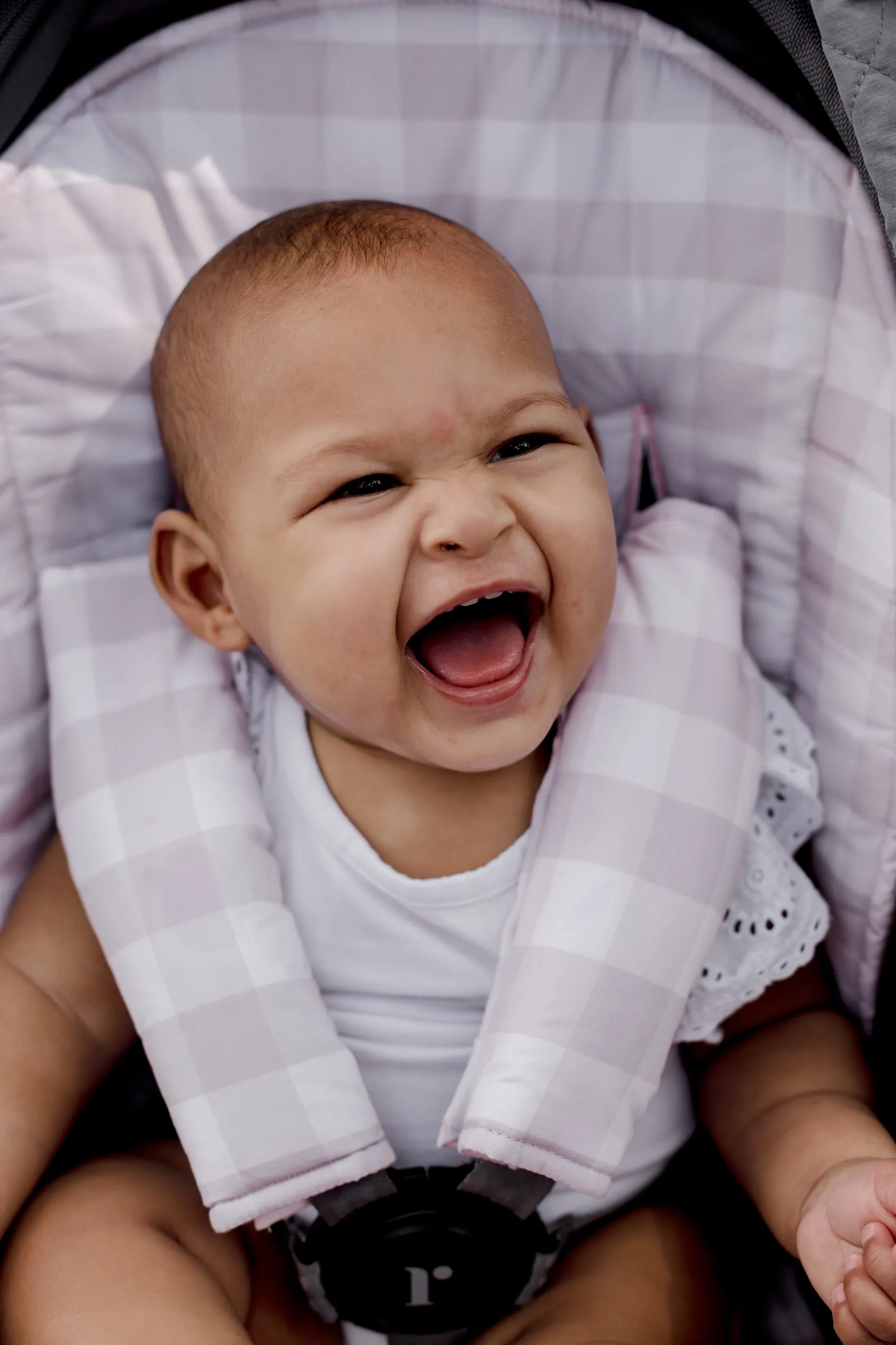 Bambella Designs Universal Pram Liner | Blush Gingham
