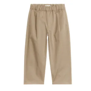 Beige Comfy Wide Cotton Chinos