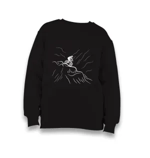Biker on the Mountain Kid's Black Sweatshirt