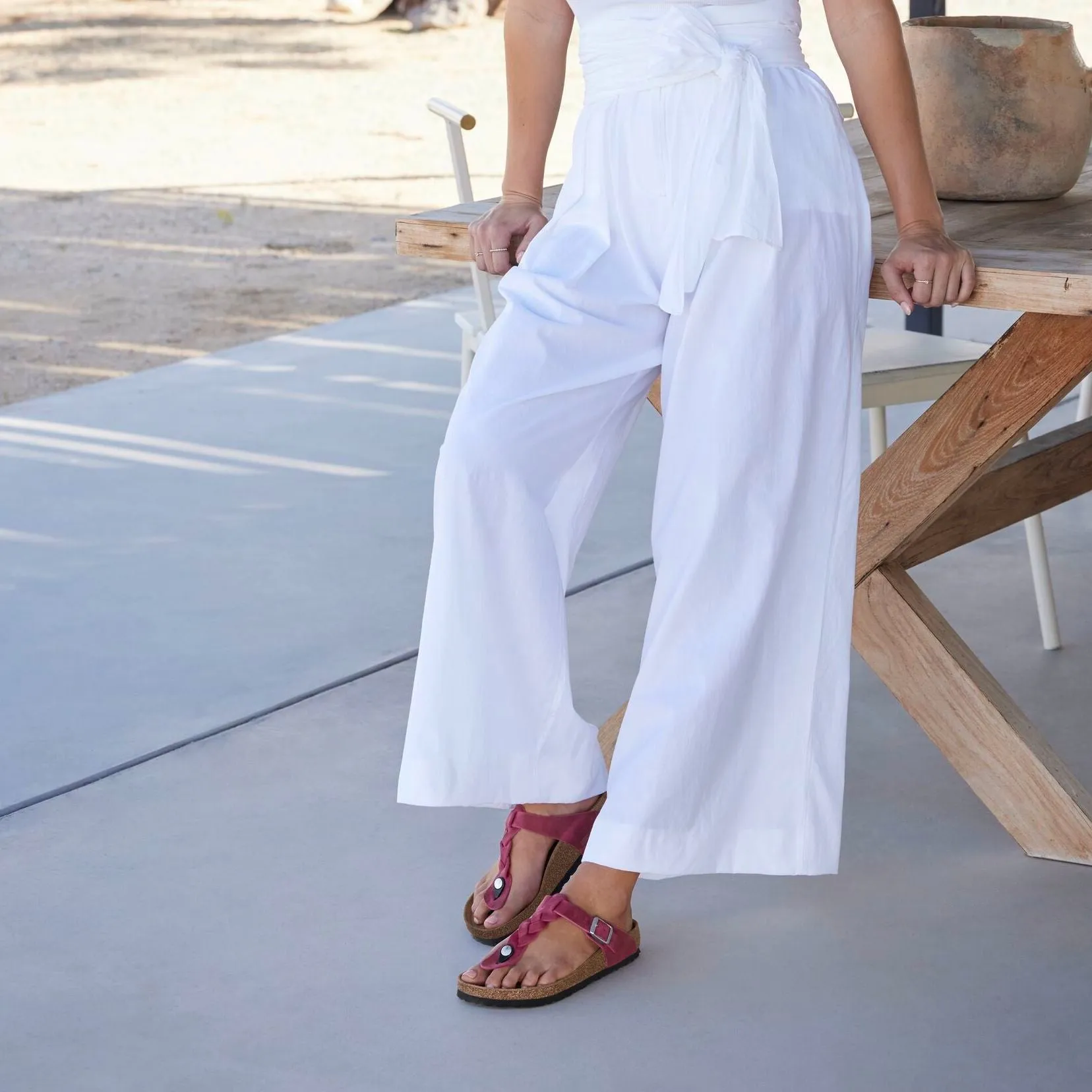 Birkenstock Gizeh Braid festival fuchsia oiled leather