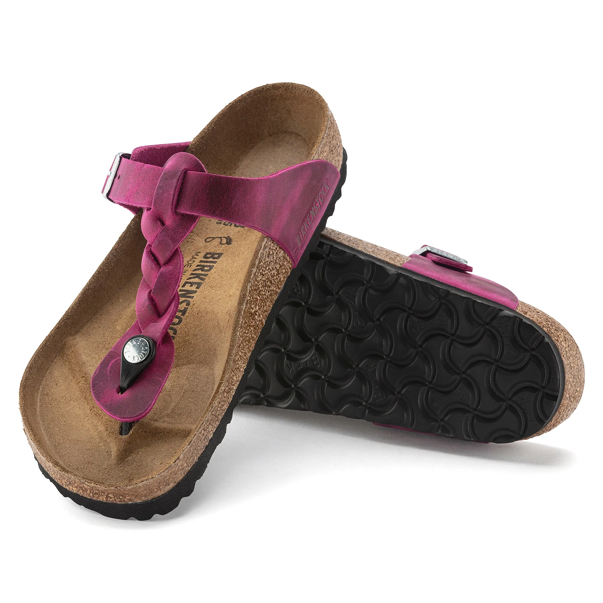 Birkenstock Gizeh Braid festival fuchsia oiled leather