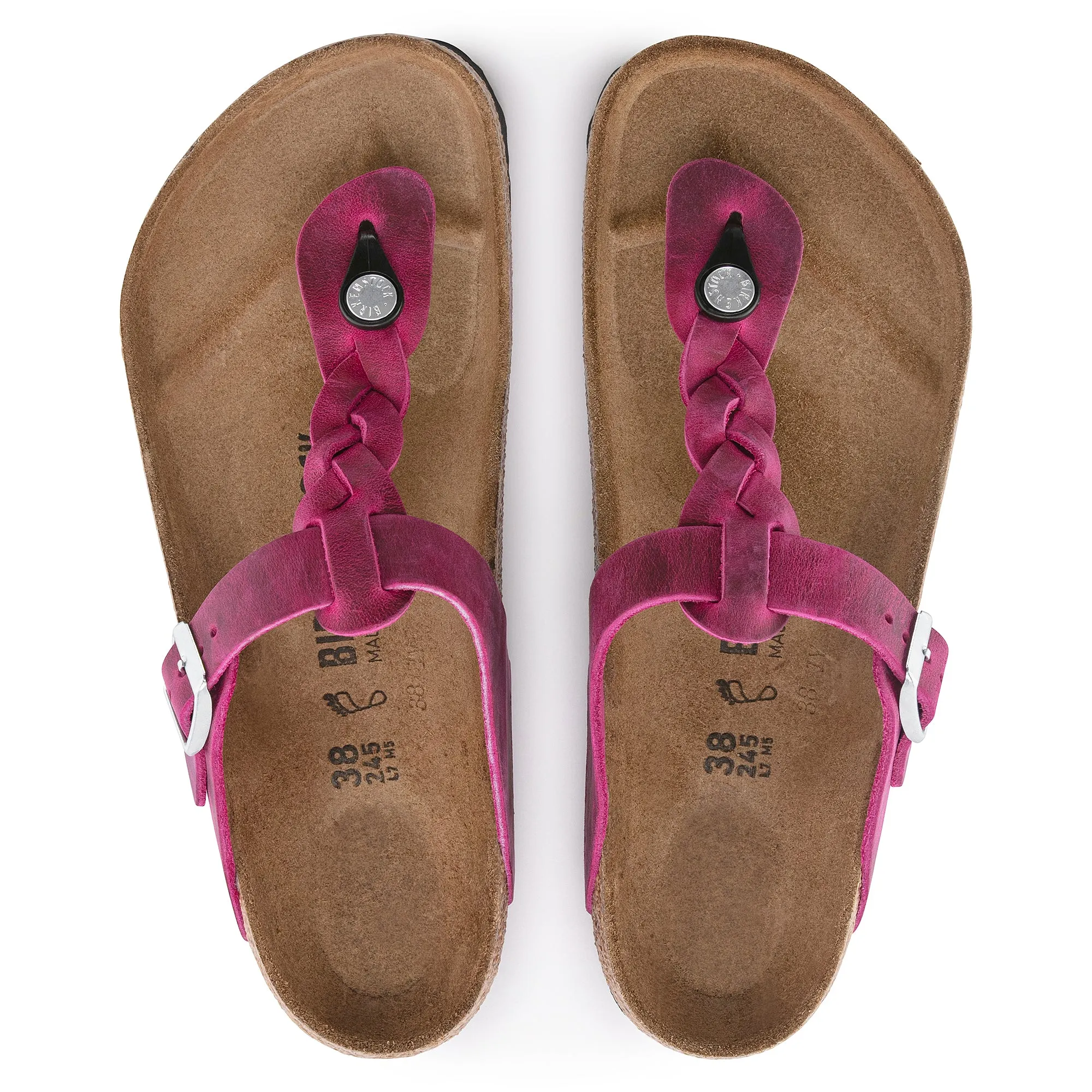 Birkenstock Gizeh Braid festival fuchsia oiled leather