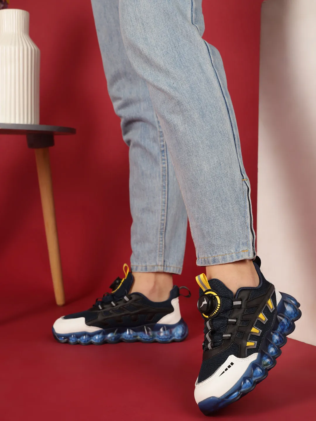 Blue Mesh Rotating Button Sneakers (TC-RS40001-BLU)