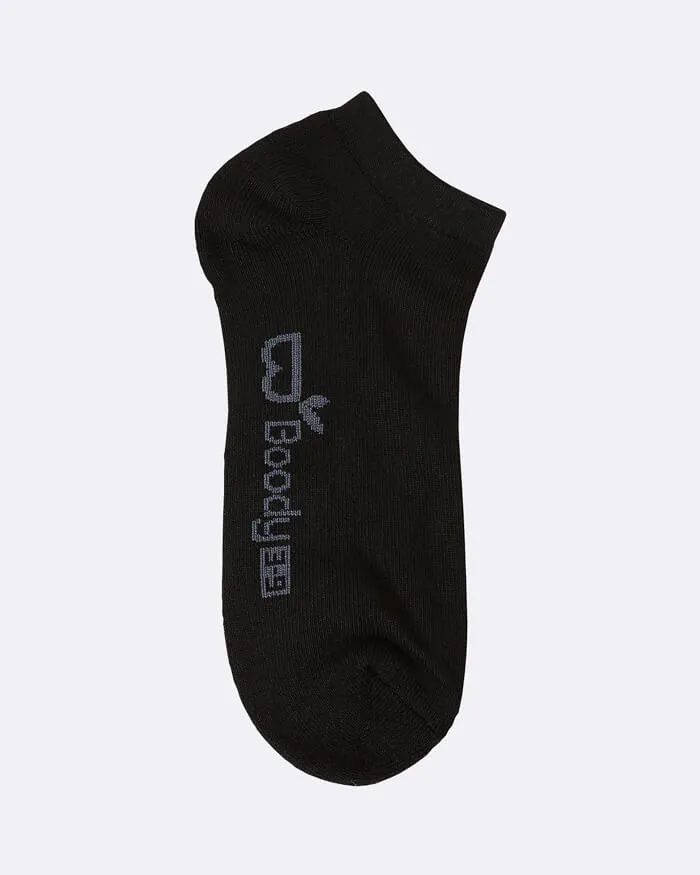 Boody Bamboo Women's Cushioned Sports Trainer Sock in Black, Size 3-7