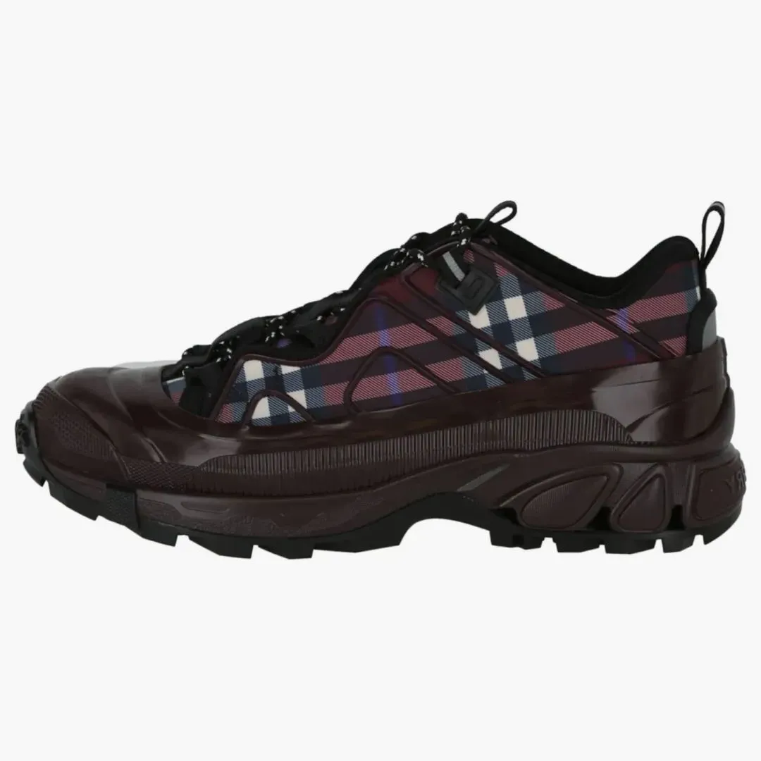 Burberry Arthur Low-top Check Sneaker Dark Brown Red