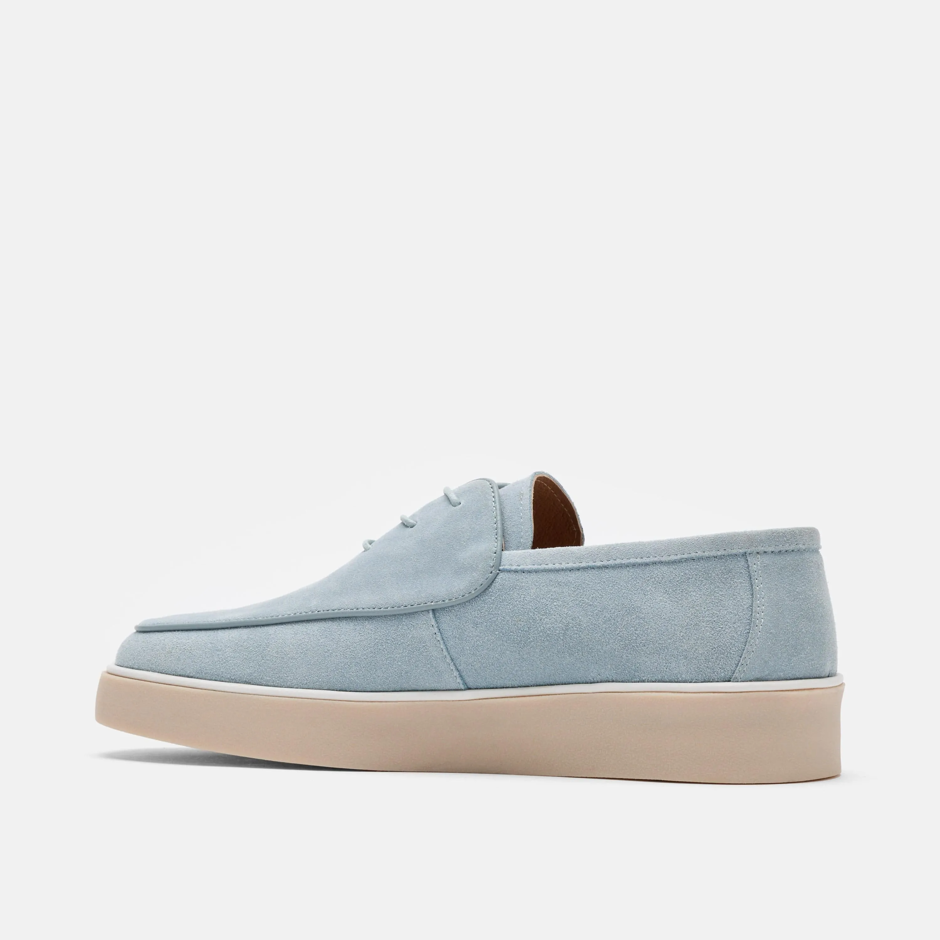 Cannes Sky Blue Suede Lace-Up Sneakers