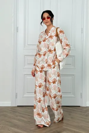Caramel Muslin Shirt and Trousers Suit