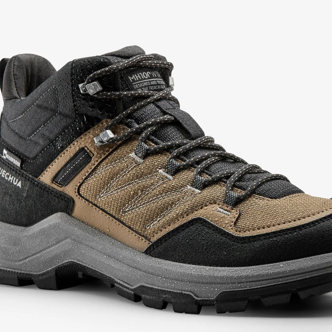 Chaussures imperméables de randonnée montagne - MH100 Mid Marron - Homme