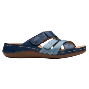 Clarks Cecily Slide Blue Combination Sandal (Women's)