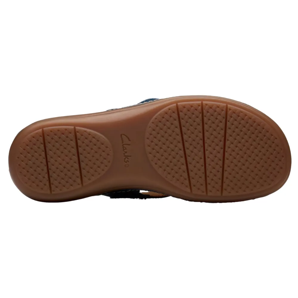 Clarks Cecily Slide Blue Combination Sandal (Women's)