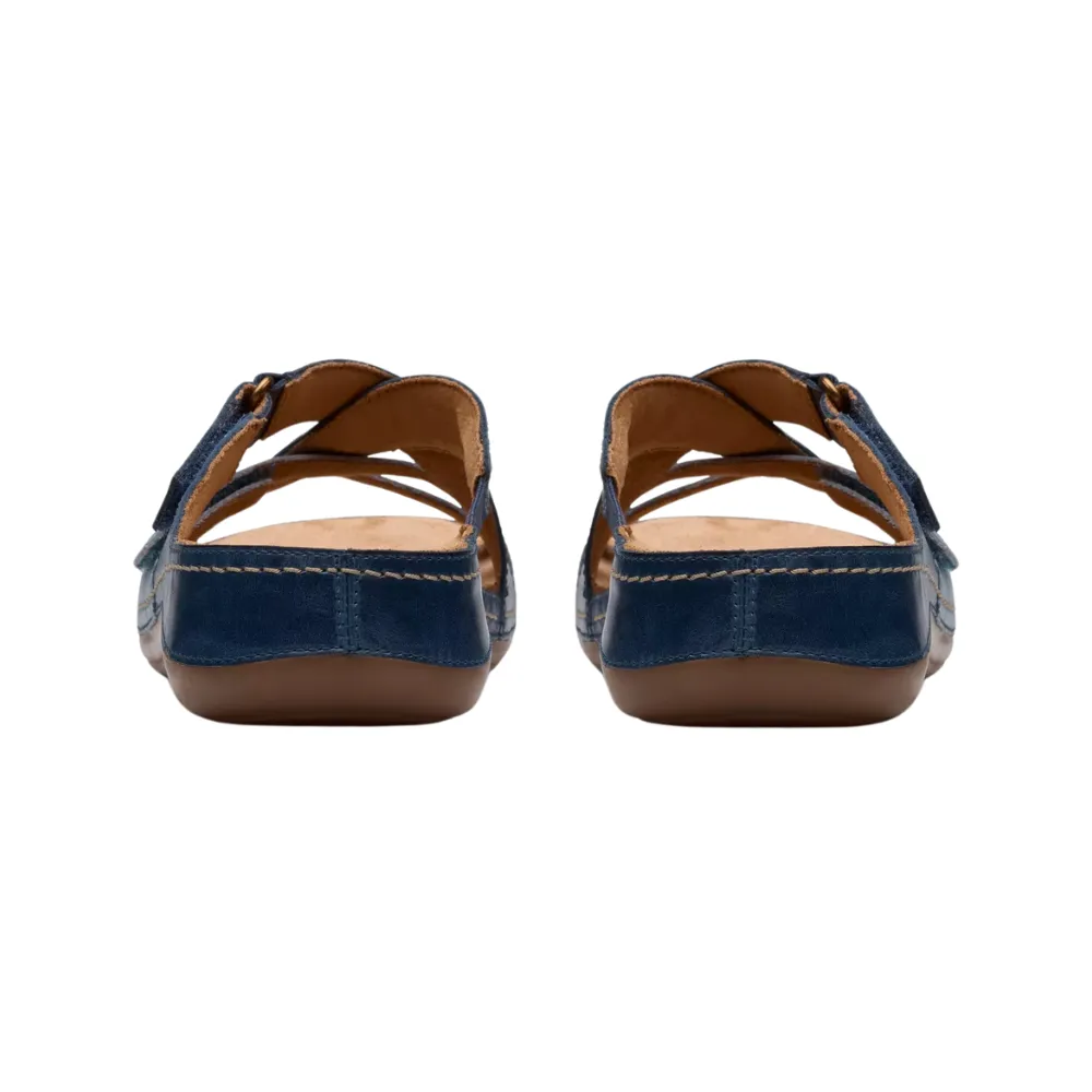 Clarks Cecily Slide Blue Combination Sandal (Women's)