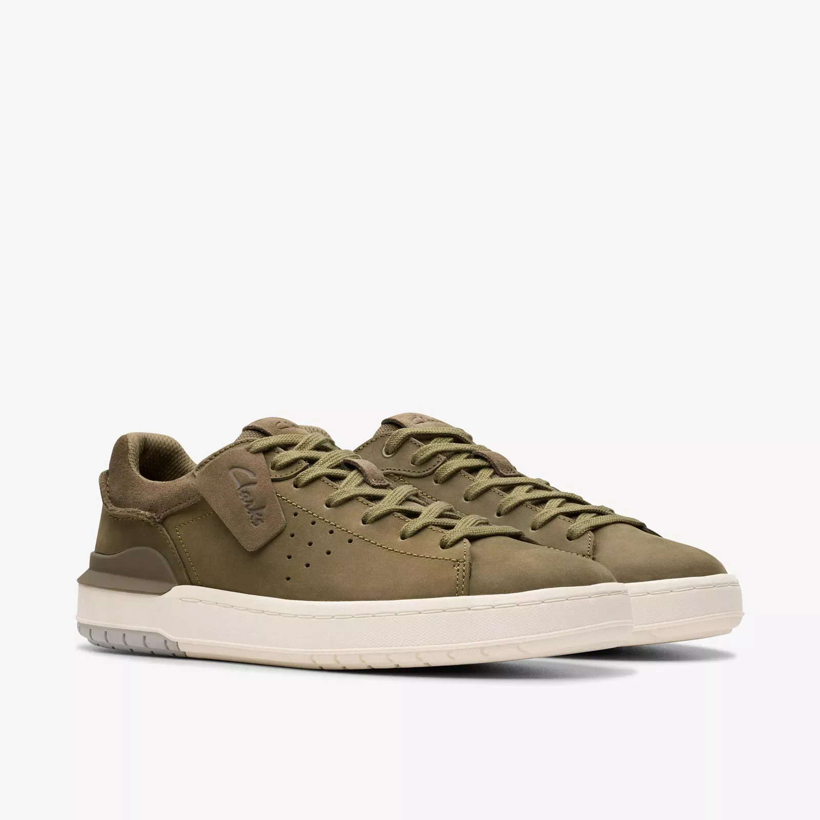 Clarks Men's Courtlite2 Run Olive Nubuck 26181324
