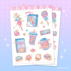 Cosmic Snacks - matte vinyl sticker sheet