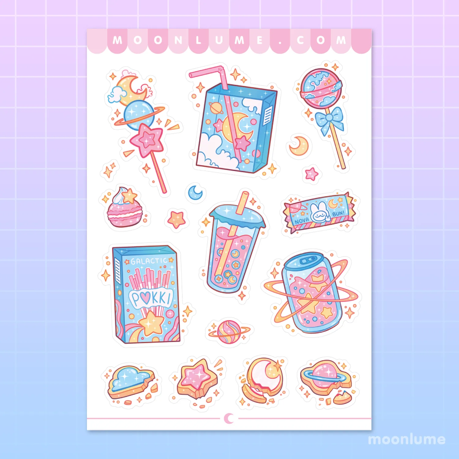 Cosmic Snacks - matte vinyl sticker sheet