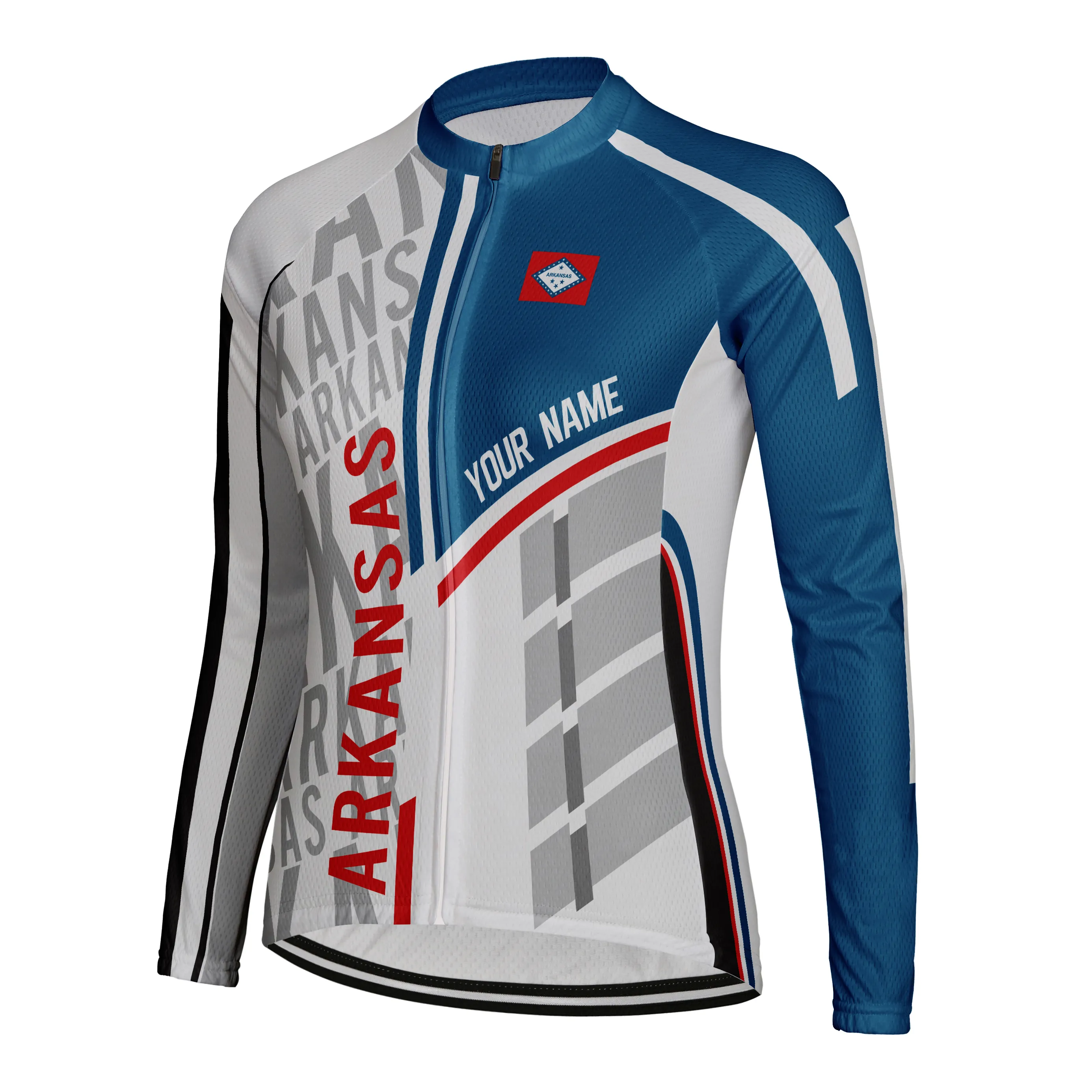 Custom Arkansas Women's Winter Thermal Fleece Cycling Jersey Long Sleeve