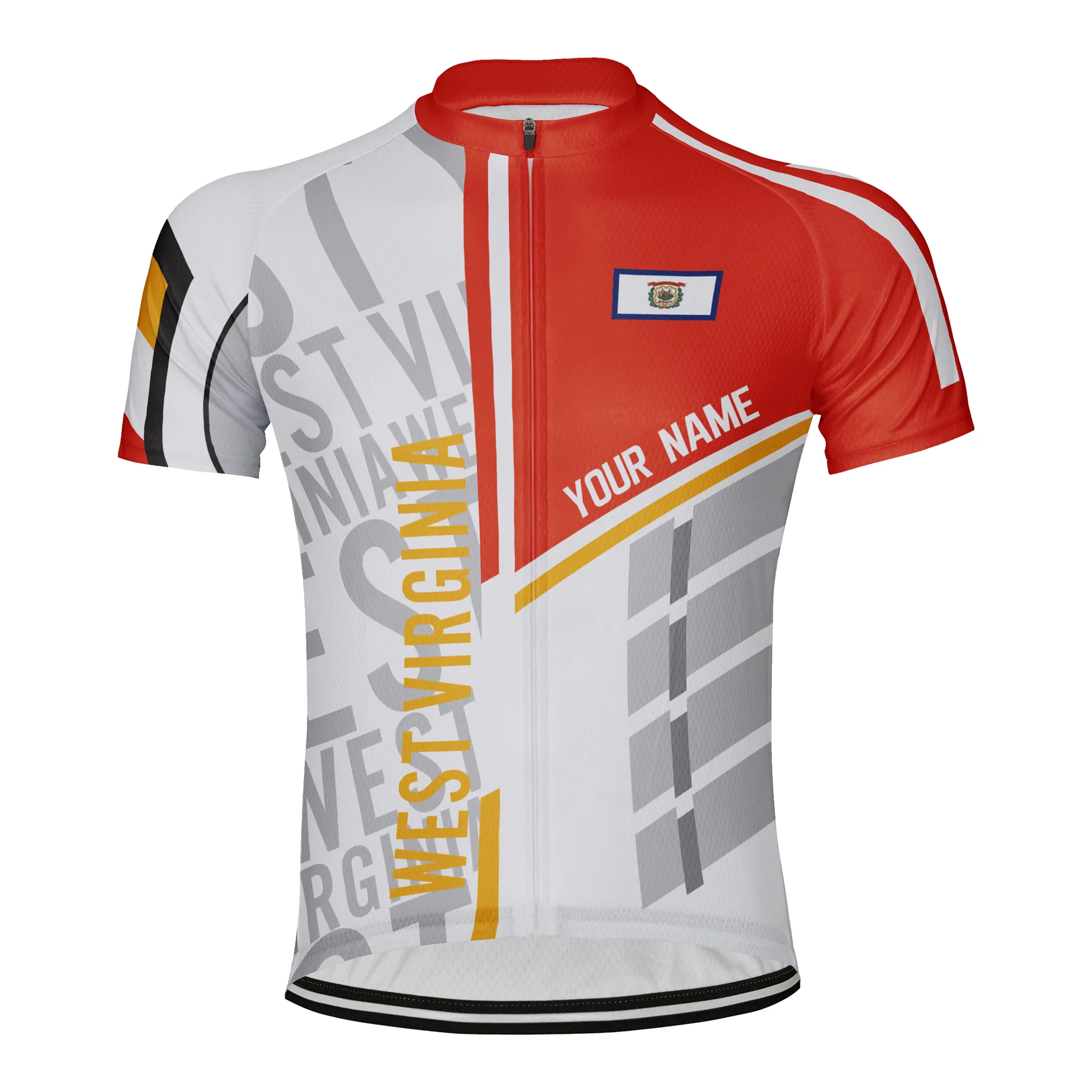 Customized West Virginia Men's Short Sleeve Cycling Jersey