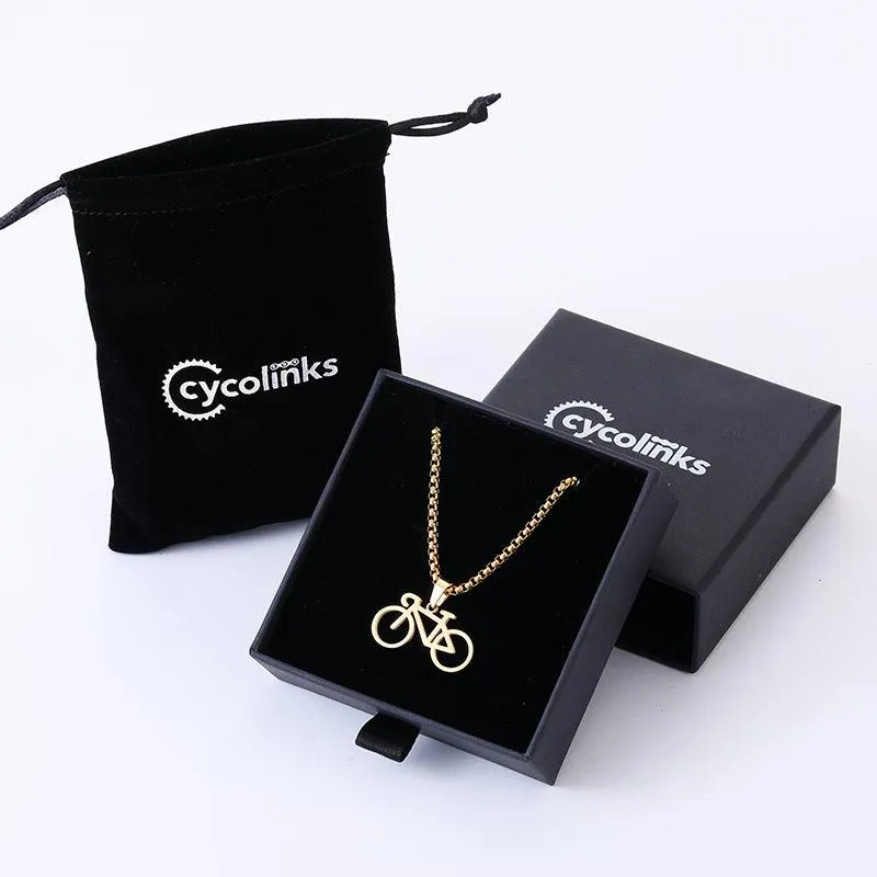 Cycolinks Road Bike Necklace Gold
