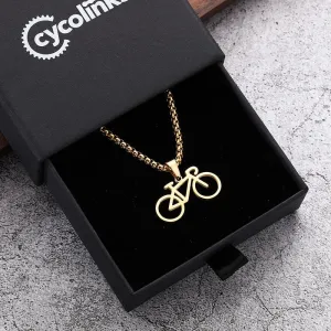 Cycolinks Road Bike Necklace Gold
